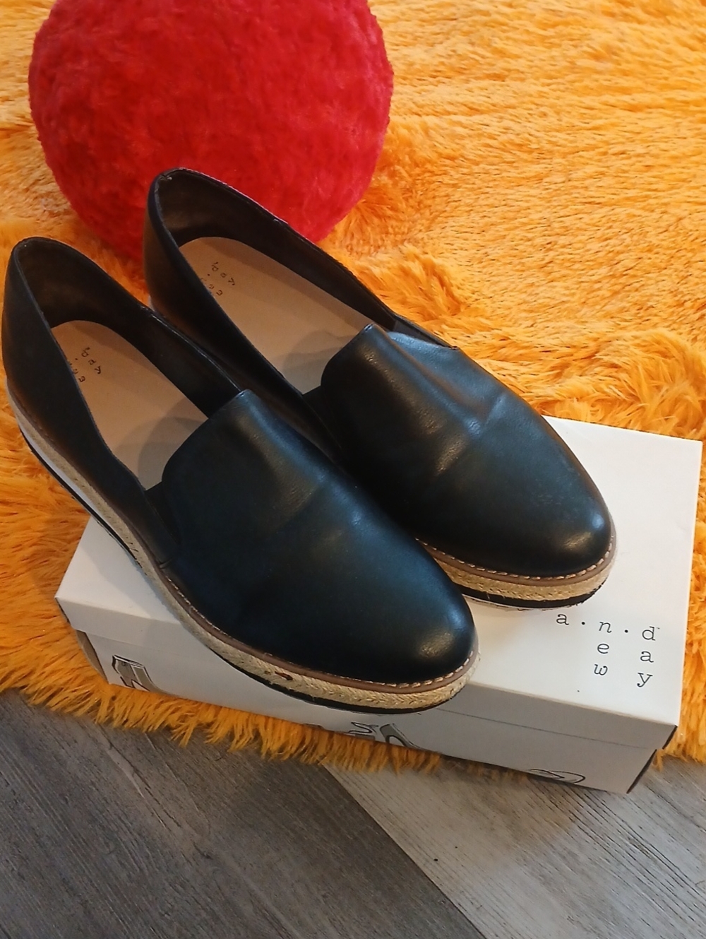 a new day Black Slip-On Espadrille Platform Loafers